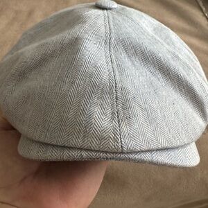 Light blue Herringbone Newsboy Cap